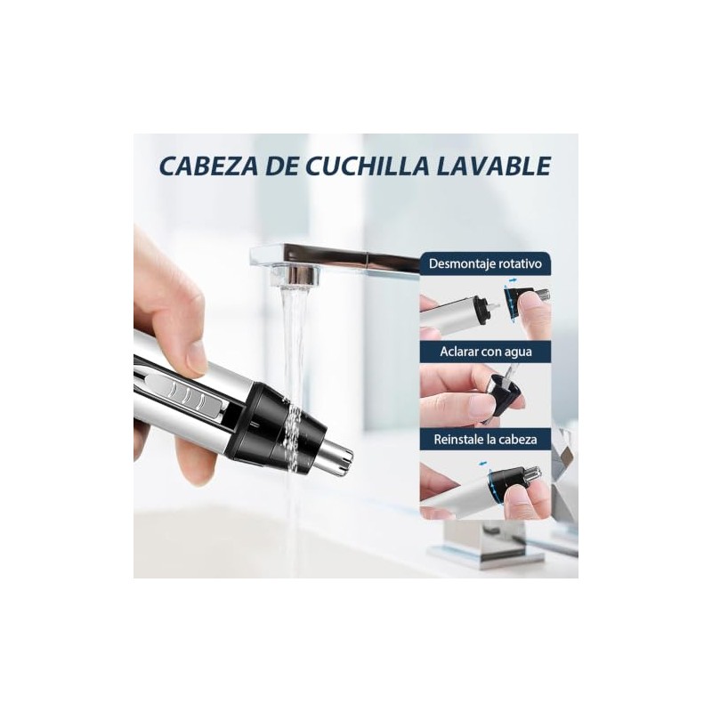 Recortadora de Vello Nasal, 4 en 1 Rasuradora Nariz/Oreja/Cejas/Barba
