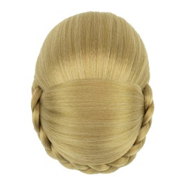 IMISSU Braided Chignon Dancer Hair Cover Doughnuts Hair Pieces Hair Bobbles Hair Bun Wig Clips Updo Wedding Party for Women (M2 Ash Blonde)