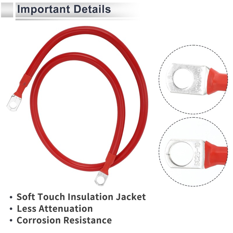 RATCHROLL 1 Pc Universal Battery Inverter Cable 3/8" Lug 5/16"