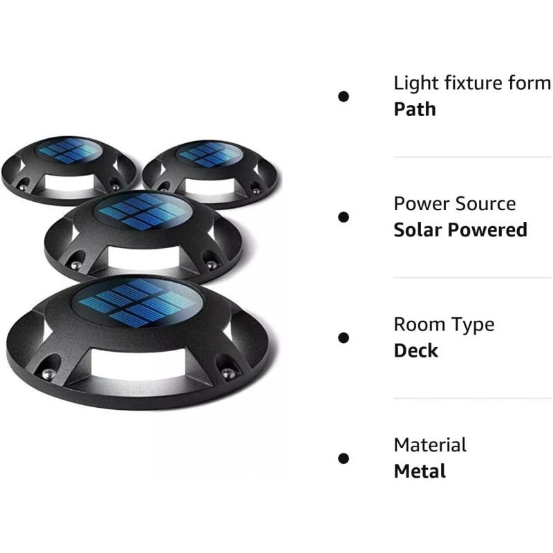VEVOR Solar Driveway Lights 6 LEDs Solar Dock Deck Lights