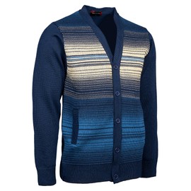 Maan Store Men's V Neck Knitted Cardigan Chunky Cable Long Sleeve Front Pockets and Button Closure Beige L