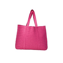 PIECES Women Pcloma Straw Shopper Bag, Shocking Pink, Keine Angabe