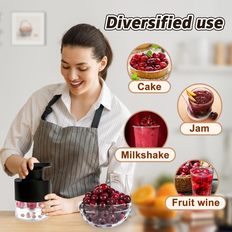 Cherry Pitter Multiple, Quick Release Multi Cherries Stoner Pitter 7-in-1,