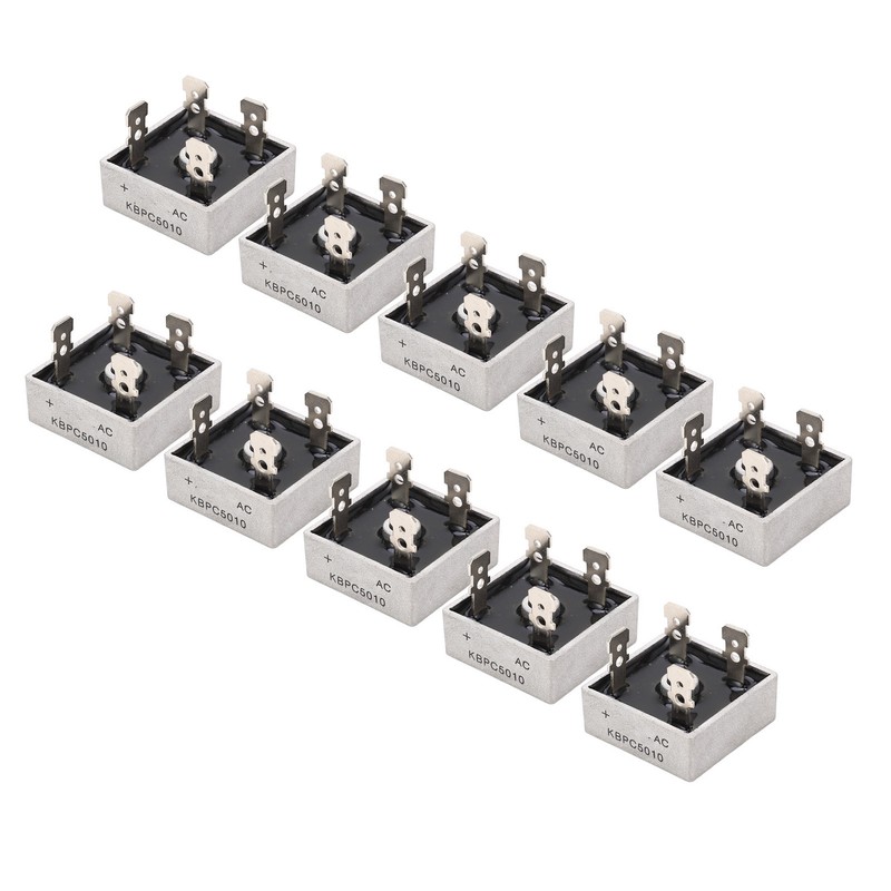 10Pcs 1000V 50A Single Phase Diode Bridge Rectifier Excellent Cooling