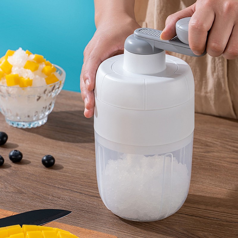 Manual Shaved Ice Maker Portable Transparent Ice Box Hand Ice
