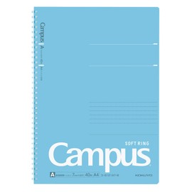 Kokuyo Campus Soft Ring Notebook A4, 40 Sheets, Dot Grid, Blue, SU-S121AT-B