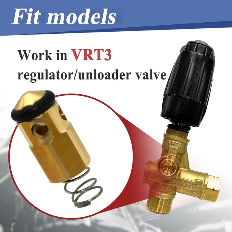 Generic Pressure Washer VRT3 Regulator Valve Kits, Unloader Check Valve