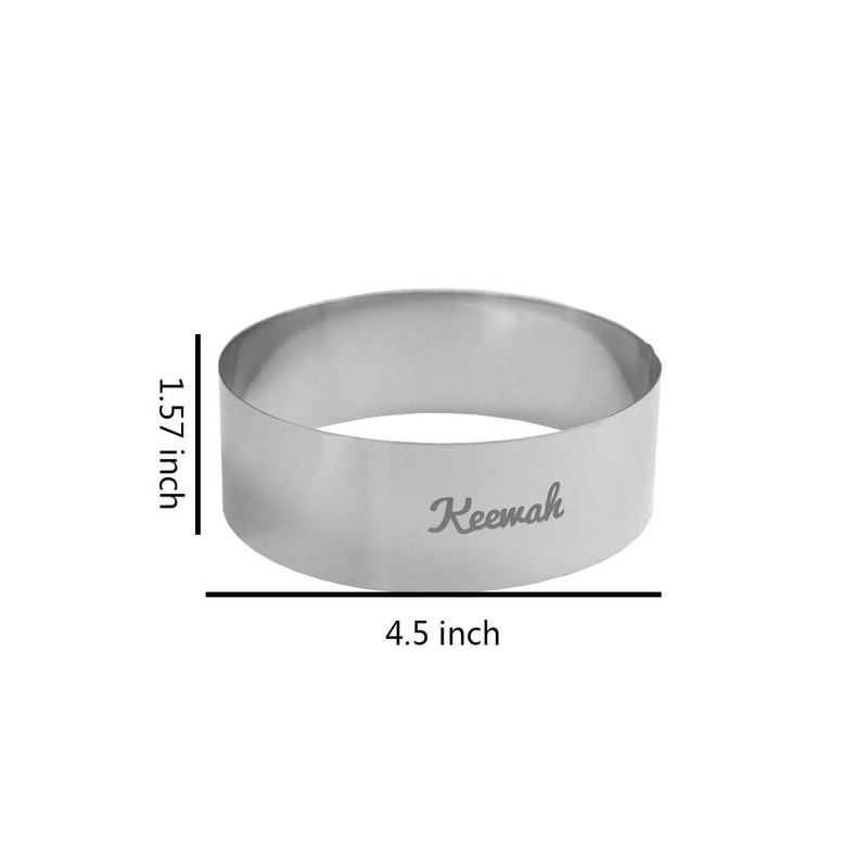 Keewah 4.5 inch Large Burger Ring - 6 Piece -