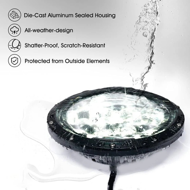 Unbranded 7inch Round LED Headlights Hi/Lo Sealed Beam 2x For