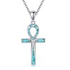 ONEFINITY Ankh Cross Necklace Sterling Silver Turquoise Egyptian Cross Pendant