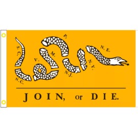 Unbranded Join or Die Flag 3'x5' Tread on Me Gadsden Flag Golden USA Snake Brass Grommets