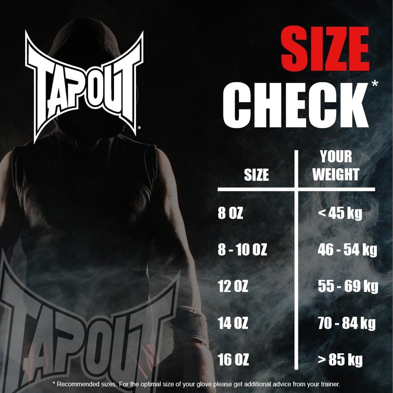 Tapout Angelus 960012 Leather Boxing Gloves Black / Red 08