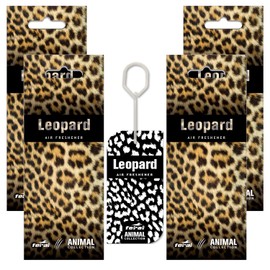 FERAL Car Air Fresheners | 4 PCS | Made in Europe - Long Lasting | Unique Luxury Scent | Hanging Tree (ANIMAL COLLECTION) (Leopard)