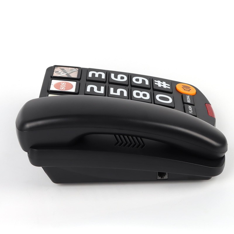 EBTOOLS Teléfono con Cable de Botón Grande con Timbre Extra