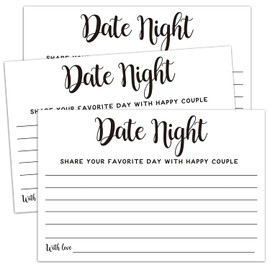 Antgiftshop 50 Date Night Ideas Cards, Wedding Advice Cards for Bridal Shower, Married Couples, Bride and Groom, 4x6 inch