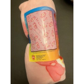 Cloudco Care Bears Throw Fleece Blanket 40”x 50” Pink Love-a-Lot Bear Lightweight Travel