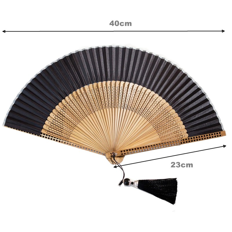 GFM® Bamboo Silk Handheld Folding Chinese Hand Fans for Summer,