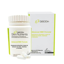 Glisodin Skin Nutrients - Advanced INM1 Formula - 60 cápsulas - Equipos de Belleza Diebe