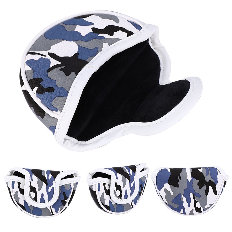 PU Leather Camouflage Semicircular Waterproof Magnetic Buckle Golf Putter Head