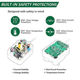 FITE ON UL Listed 12V 1A AC to DC Adapter Cord Compatible with The Basement Watchdog Emergency BWE Backup Sump Pump System