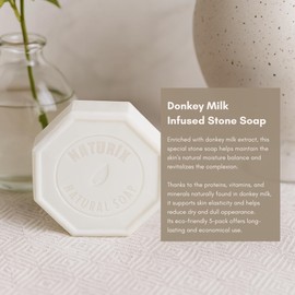 LIMOPA Stone-Pressed Organic Bar Soap Moisturizing Soap Made from Natural Oil | Hair Hand Face Body Bath Wash | Skin Care Cleanser Shampoo (Donkey Milk)