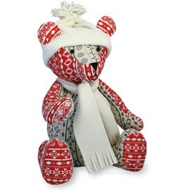My Fabric Heaven Keepsake Bear Sewing Pattern 33 cm Jingle Bear Christmas Memory Teddy Stuffed Soft Toy & Photo-Tutorial Booklet. Free Post