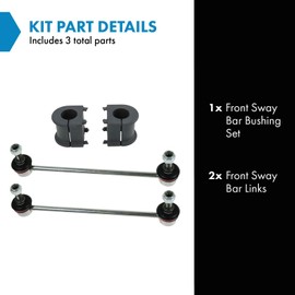 TRQ Front Suspension Kit Sway Bar Bushing Set Sway Bar Stabilizer Link Compatible with 2013-2018 Toyota Avalon 2007-2017 Camry