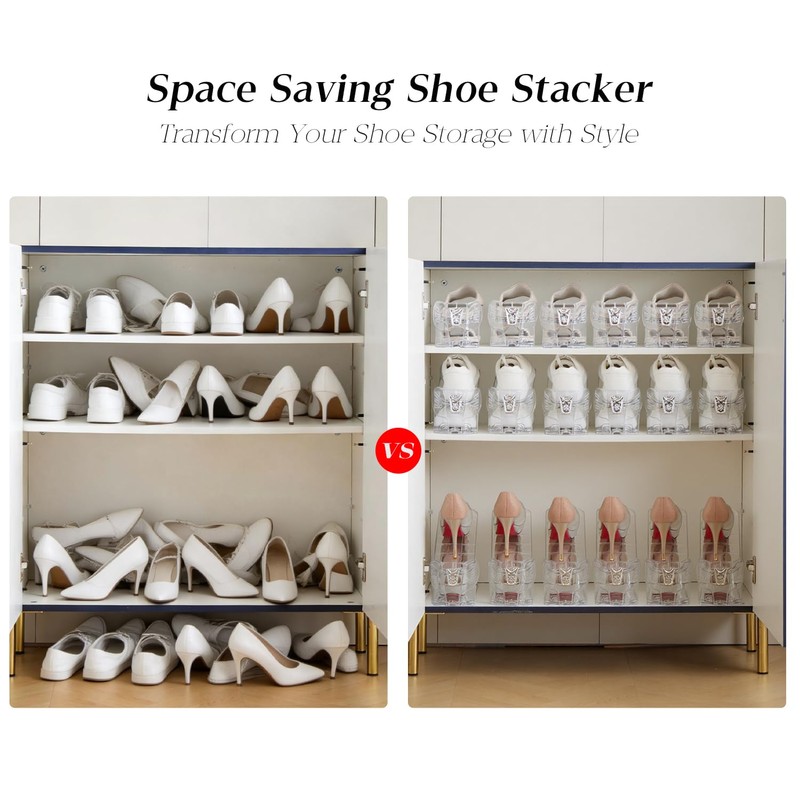 beehomay Shoe Slots Organizer Durable and Thick,Elephant-Shaped Adjustable Shoe Stackers,Space