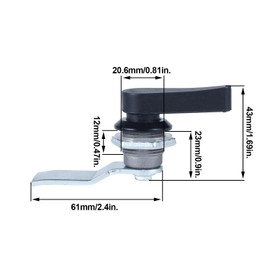 JIQI T Handle Cylinder Keyless Lock Rotary Offset Cabinet Lock, Black Zinc Alloy for Power Distribution Cabinet Chassis, File Cabinet Tool Box and Garage Doors