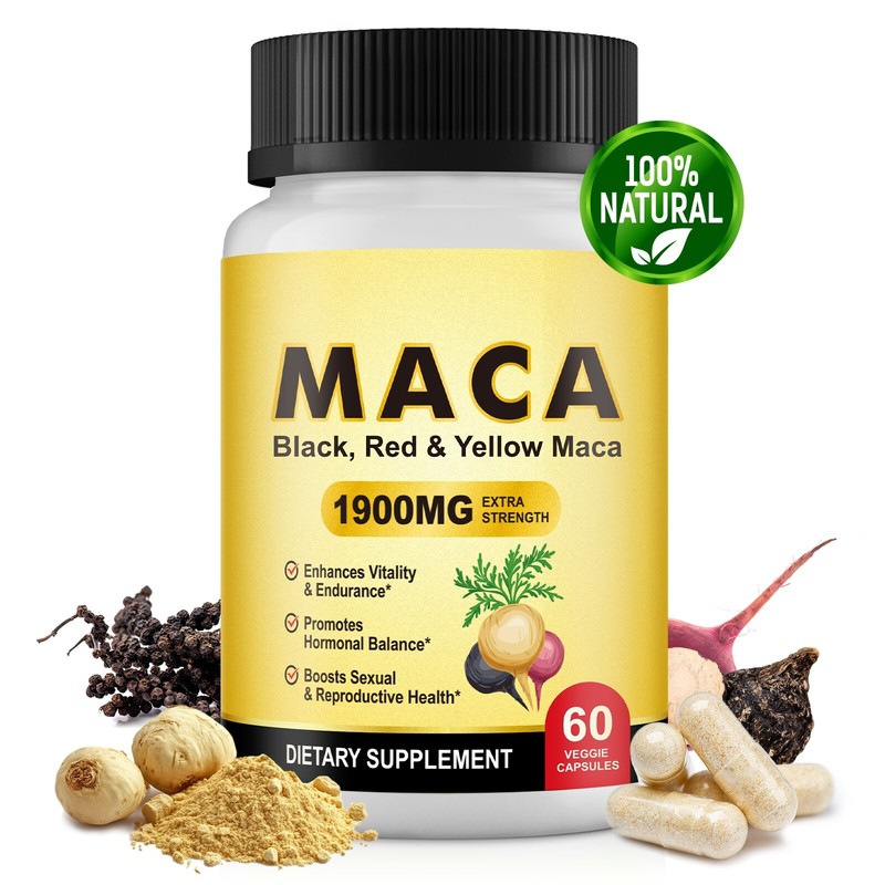 Organic Maca Root Black, Red, Yellow 1900 MG per Serving