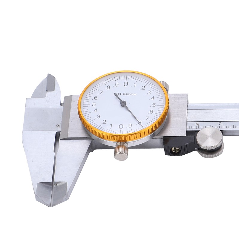 0150mm Dial Caliper Steel ShockProof Adjustable Vernier Caliper with Depth