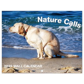 Calendar 2025 - Dogs Pooping Calendar 2025, funny Dog Calendar gag gifts, 11" x 17" (Open), Jan. 2025 - Dec. 2025 - Meadow Dogs, Best for White Elephant Gag Gifts