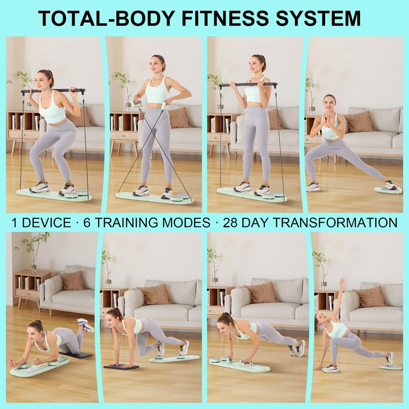 PRUINKLE Pilates Reformer Set - Foldable Sliding Reformer, Pilates Board