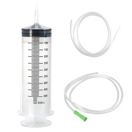 Large Syringe 500 ml/550 ml, Liquid Syringe with Hose, Plastic Syringe Reusable, Large Capacity Syringe with Catheter, Large Syringes in Individual Packaging for Laboratory Pet Feeding