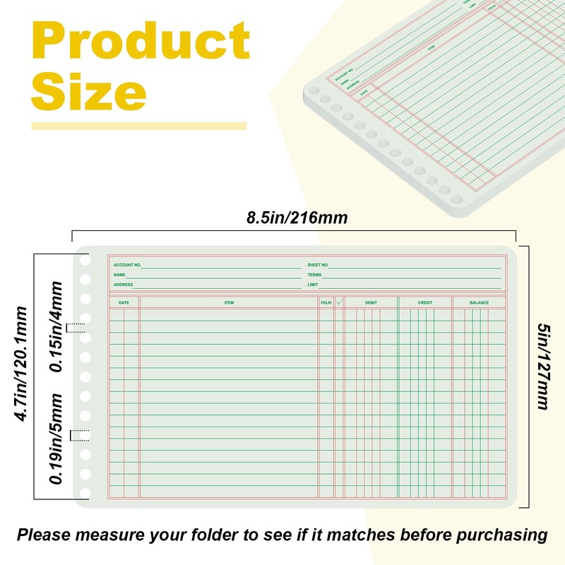 Skyygemm 200 Pcs Ledger Sheets 5" x 8.5" Extra Sheets