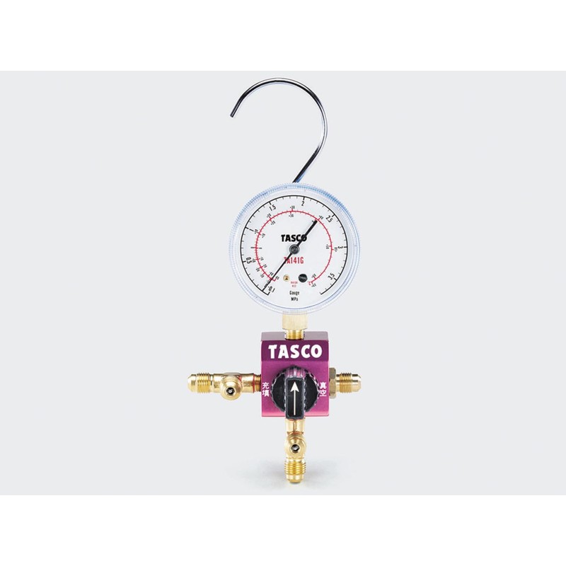 Ichinen TASCO Manifold Gauge, Ball Valve Type, Single Gauge R32/R410A
