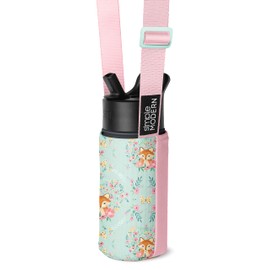 Simple Modern Kid's Water Bottle Carrier Sling with Adjustable Strap | Bottle Holder Crossbody Bag for Walking, Hiking and School | Summit Collection | Fox and The Flower