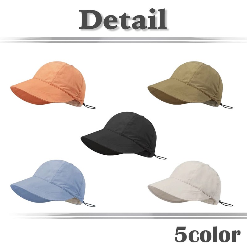 White Fang CA532 Brim Long Plain Hat, Foldable, Lightweight, Running