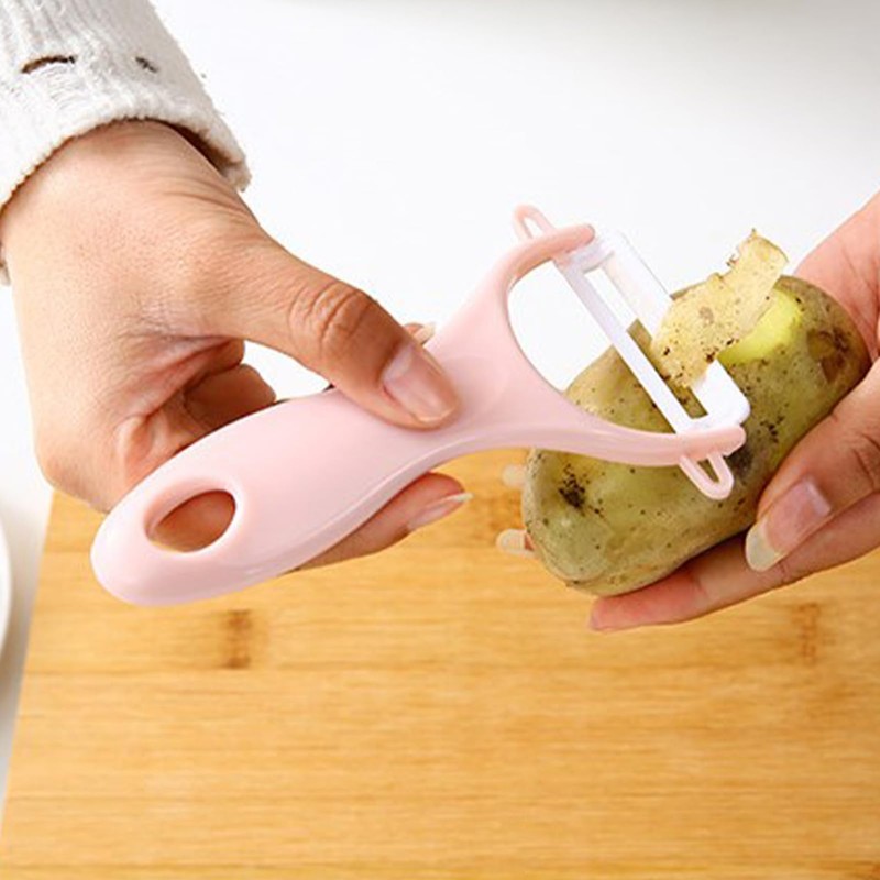Kitchen Fruit Peeler, Ceramic Vegetable Peeler with Comfortable Grip for