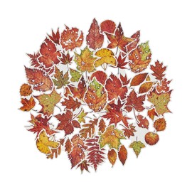 ZMLSED Autumn Leaves Stickers, 40 PCS Aesthetic Fall Stickers for Scrapbooking, deciduous Decals Waterproof Vinyl Stickers for Bullet Junk Journal Planner Laptop Diary Album