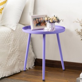 AOJEZOR Side Table: End Table for Any Room - Round Side Tables for Small Spaces - Lavender