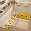 Nialnant Sunflower Kitchen Rugs Set of 2, Non Slip Kitchen