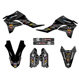 2020-2025 KLX 300 R MAYHEM Black Senge Graphics Base Kit Compatible with Kawasaki