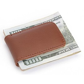 Royce Leather Magnetic Money Clip Handcrafted in Leather, Tan, One Size