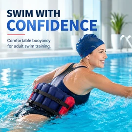 Inflatable Swim Belt for Adult Pool Training – Adjustable Waist Flotation Aid for Swimming Practice and Water Exercise