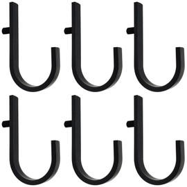 Toyosport 6 PCS J-Shaped Shed Hooks, Compatible with Suncast Craftsman Shed, Plastic Hooks with Screw Design, Shed Garden Garage Tool Hanging Storage Organization, Easy Installation