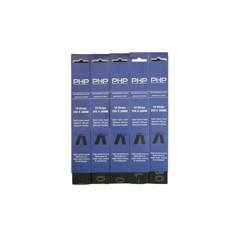 PHP Waterproof Abrasive Plumbers Cloth Strips (Pack of 10) 180