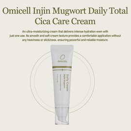 OMICEL INJIN Mugwort Daily Cream 50ml(2 Count) - Moisturizing Face and Body Cream with Candida Bombicola Ferment | Centella Asiatica Extract | Hydrating Korean Skincare Solution