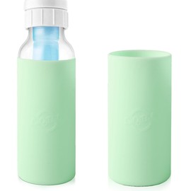 (2-Pack, Mint) Baby Bottle Sleeves for Dr. Brown Baby Bottle 8 oz - Reusable Silicone Baby Bottle Sleeve with Wide Neck - Dishwasher-Safe Bottle Cover for Baby with Cutout for Easy-to-See Measurement