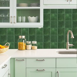 GRIPRO Peel and Stick Backsplash – Wall Tile for Kitchen Backsplash 9"x9" Self-Adhesive Tile Backsplash for Bathroom 3D Wall Stickers (4 Sheets, Green)